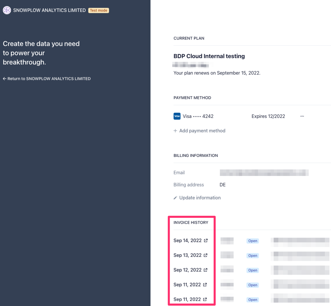 payment history