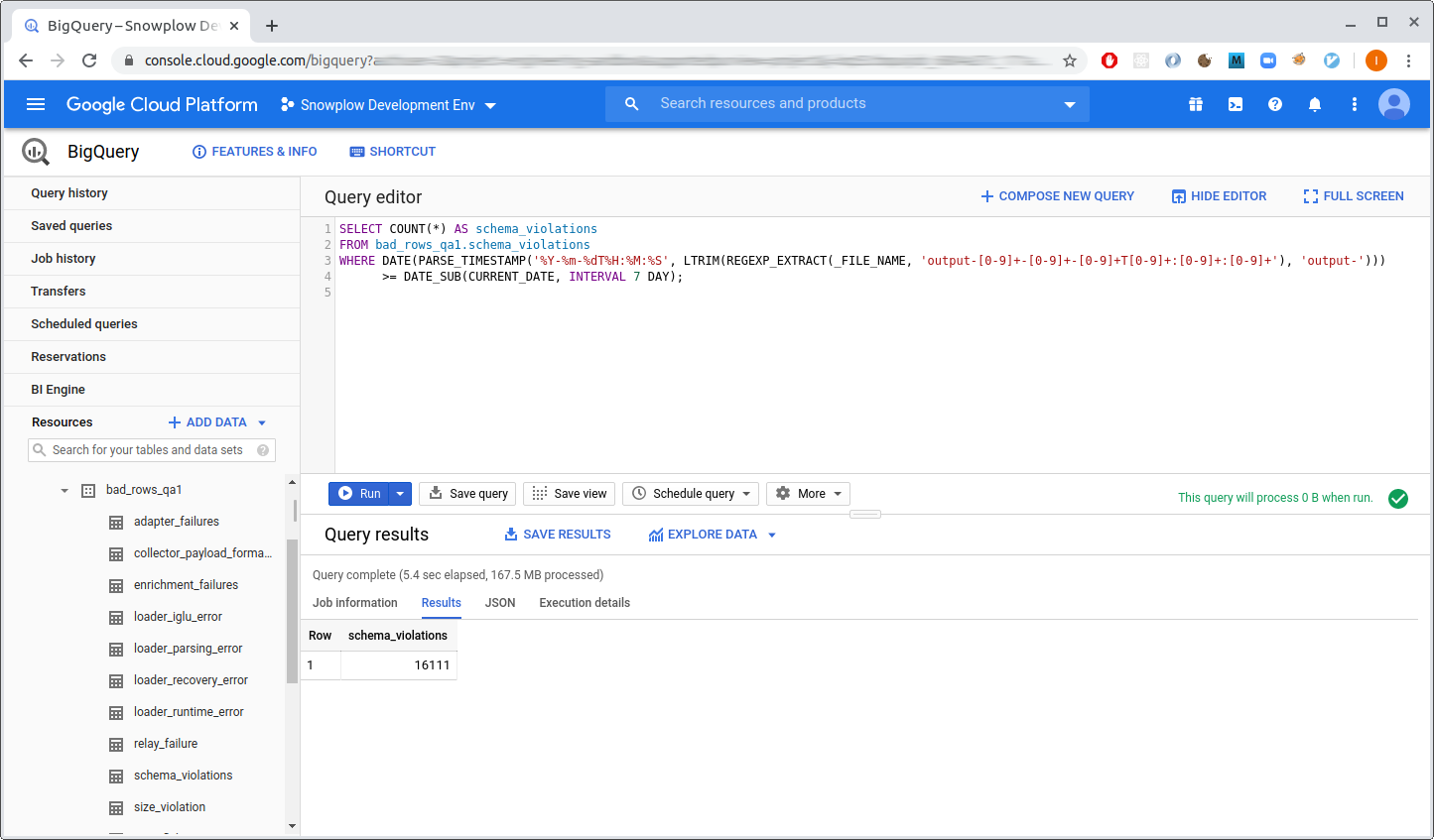 BigQuery query